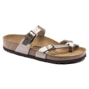 NEW BIRKENSTOCK women's mayari birko-flor sandals in graceful taupe